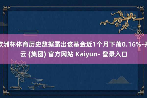 欧洲杯体育历史数据露出该基金近1个月下落0.16%-开云 (集团) 官方网站 Kaiyun- 登录入口