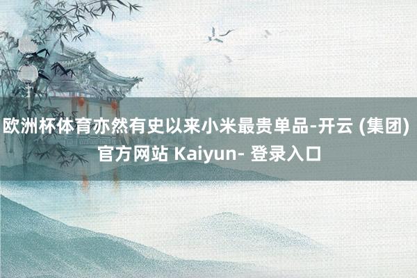 欧洲杯体育亦然有史以来小米最贵单品-开云 (集团) 官方网站 Kaiyun- 登录入口
