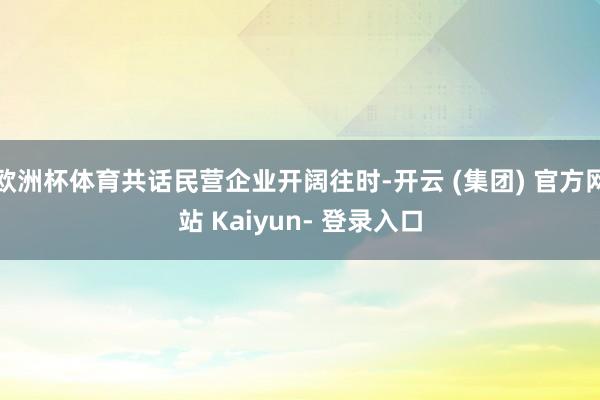 欧洲杯体育共话民营企业开阔往时-开云 (集团) 官方网站 Kaiyun- 登录入口