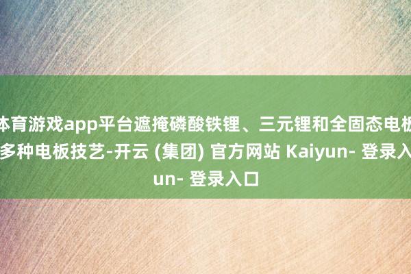 体育游戏app平台遮掩磷酸铁锂、三元锂和全固态电板等多种电板技艺-开云 (集团) 官方网站 Kaiyun- 登录入口