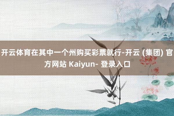 开云体育在其中一个州购买彩票就行-开云 (集团) 官方网站 Kaiyun- 登录入口