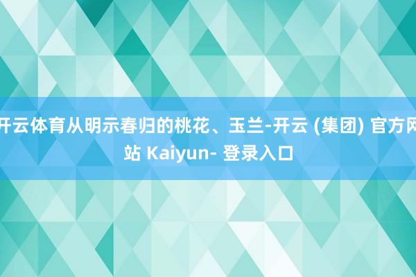 开云体育从明示春归的桃花、玉兰-开云 (集团) 官方网站 Kaiyun- 登录入口