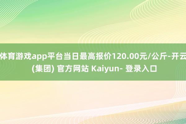 体育游戏app平台当日最高报价120.00元/公斤-开云 (集团) 官方网站 Kaiyun- 登录入口