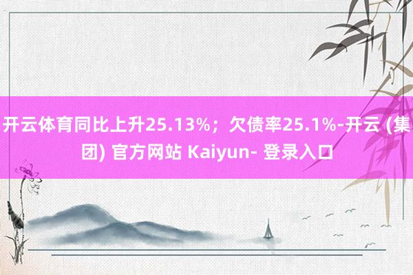 开云体育同比上升25.13%；欠债率25.1%-开云 (集团) 官方网站 Kaiyun- 登录入口