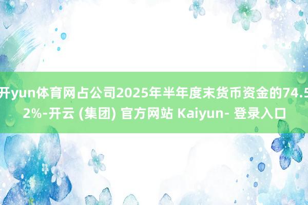 开yun体育网占公司2025年半年度末货币资金的74.52%-开云 (集团) 官方网站 Kaiyun- 登录入口