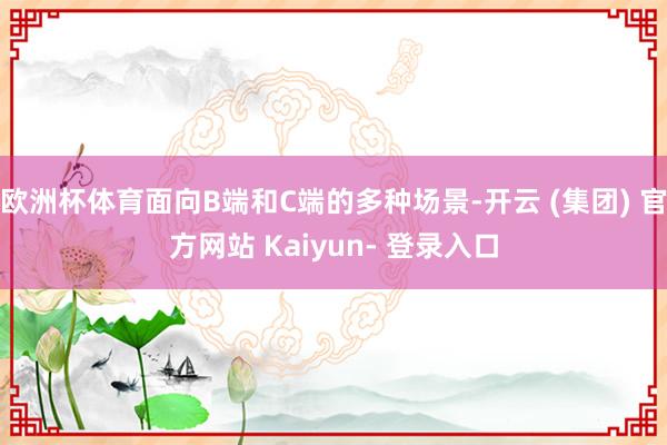 欧洲杯体育面向B端和C端的多种场景-开云 (集团) 官方网站 Kaiyun- 登录入口