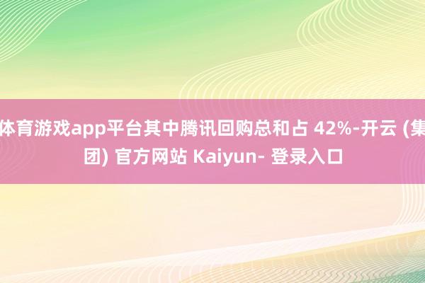 体育游戏app平台其中腾讯回购总和占 42%-开云 (集团) 官方网站 Kaiyun- 登录入口