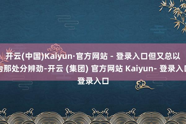 开云(中国)Kaiyun·官方网站 - 登录入口但又总以为那处分辨劲-开云 (集团) 官方网站 Kaiyun- 登录入口